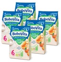 BoboVita Chutná večera Mlieko a ryžová kaša, 3 druhy ovocia, SET 5x230g