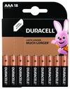 18x ALKALICKÁ BATÉRIA DURACELL LR03 AAA R03