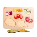 Drevené puzzle pre deti Vegetables Match Shapes 9 ks.