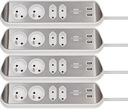 Brennenstuhl USB rohová napájacia lišta 2m 4 zásuvky + 2-USB 3.10A x4