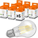 BALENIE 6x TEPLÁ LED ŽIAROVKA E27 6W=50W FILAMENT