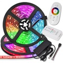 RGB LED PÁS + BIELA ​​SET 5m 5050 FAREBNÝ S DIAĽKOVÝM DIAĽKOVÝM DIAĽKOVÝM S NAPÁJOM