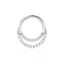 PIERCING Náušnica Double Circle Clicker so zirkónmi Daith Septum 1,2/8