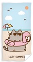 Detská osuška do bazéna na letný tábor 70x140 Pusheen Lazy kat