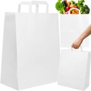 CATERING PAPIEROVÁ TAŠKA BIELA ​​260/140/320mm 26/14/32cm ECO KRAFT 100KS