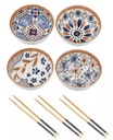 Sushi set, 4 misky, paličky, porcelánový darček Hanipol pre 4 osoby