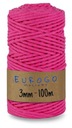 Bavlnená šnúrka pre makramé FUCHSIA 100m 3mm