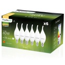 6x E14 LED ŽIAROVKA FLAME 5W = 40W 3000K Teplá biela CCD SVIEČKA LUMILED