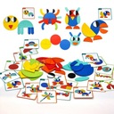 WOOPIE GREEN Drevené montessori puzzle 40 vzorov