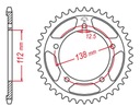 Zadné ozubené koleso Jt 4357 47 Honda Xl1000V Varadero 99-