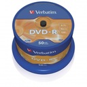 Verbatim DVD-R, matná strieborná, 43548, 4,7 GB, 16x, vreteno, 50 kusov, bez