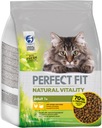 PERFECT FIT Natural Vitality suché krmivo pre mačky kuracie a morčacie 2,4 kg