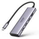 UGREEN ADAPTÉROVÝ HUB USB-C 5V1 NA 3X USB 3.0 5 GBPS HDMI 4K UHD TF SD MICROSD