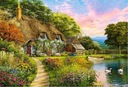 PUZZLE 1500 POHĽAD DOM DEDINA KVETY LESNÉ KOLEČKO 9+