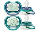 Avent Ortodontický silikónový cumlík ULTRA AIR Night Boy 6-18 m +