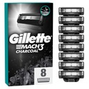 Gillette Mach3 Charcoal Náhradné čepieľky pre pánske holiace strojčeky 8 ks.