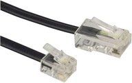 RJ45 RJ11 adaptérový kábel, 7,5 m, čierny