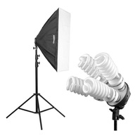 SOFTBOX štúdiový set 60x90cm VEĽKÝ statív 1600W