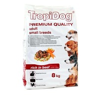 TropiDog Small Mini Malé plemeno Krmivo pre psov Hovädzie ryža Hovädzie ryža 8kg