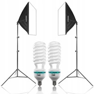 2x SOFTBOX 60x60 štúdiová lampa 2x 125W statív