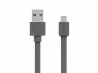 allocacoc USB kábel microUSB Plochý - šedý 1,5 m