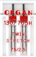 Organ stretch dvojitá poloplochá ihla 2,5mm 2 ks.