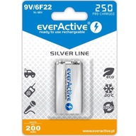 Batéria 9V 6F22 6LR61 Ni-MH Everactive 250 mAh 1 ks blister