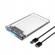 Kryt HDD 2.5 USB 3.0 SATA priehľadný