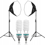 2x SOFTBOX octa lampa štúdiová 60cm 2x 85W statív