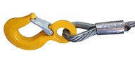 Uchytenie lana: náprstok z oceľového lana + 10 mm hák