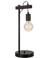 DREVENÁ STOLNÁ LAMPA LEON, ČIERNA WENGE