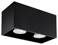 Stropné svietidlo Plafon QUAD MAXI Black SOLLUX LED