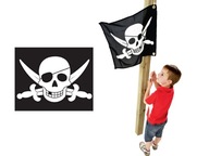 Pirátska vlajka na zdvíhacom ihrisku na stožiari