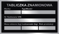 Typový štítok všetkých modelov motocyklov