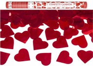 Konfetová vystreľovacia trubica RED HEARTS 60cm 4 ks