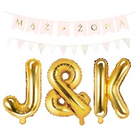 Banner MAŻ WIFE iniciály písmen pre SVADOBNÉ SVADOBNÉ