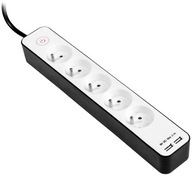 TRACER ZEBRA POWER STRIP 1,5m / 2x USB 2.1A