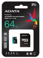 64GB microSD karta AData PREMIER PRO U3 A2 V30 UHS