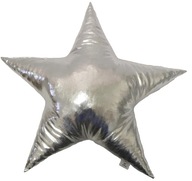 Vankúš LiLo STAR, lesklý strieborný, 40 cm