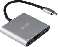 YENKEE Hub USB-C Type-C - adaptér HDMI 4K + USB 3.0