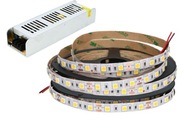 SET 10m LED pásik 5050 Neutral White 144W POWER