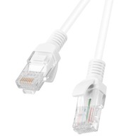 10m Lanberg sieťový patchcord kábel RJ45 cat.5e, biely plášť