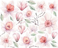 kvety MAGNOLIA samolepky na stenu 120x100cm XXL