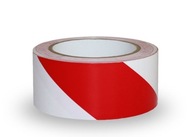 Biela a červená lepiaca výstražná páska 50/33m