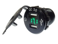 VSTAVANÁ NABÍJAČKA DO AUTO USB QC 3.0 12V 24V VOLTMETER