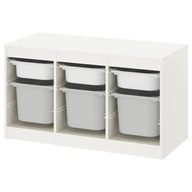 Polička IKEA TROFAST WHITE + 6 kontajnerov na hračky