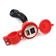 Čierna ON / OFF 2,1 A USB nabíjačka na motorku