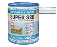 POMELAC SUPER S20/200 PÁSKA PRE KONE, BIELE A MODRÁ