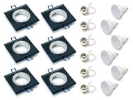 SET 6x PEVNÉ SKLO HALOGÉNOVÁ LAMPA + 6x LED ŽIAROVKA 5W + 6x GU10 6000K