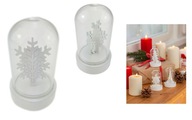 Vianočná LED dekorácia, drevo, sklo, 9 cm SMUKEE